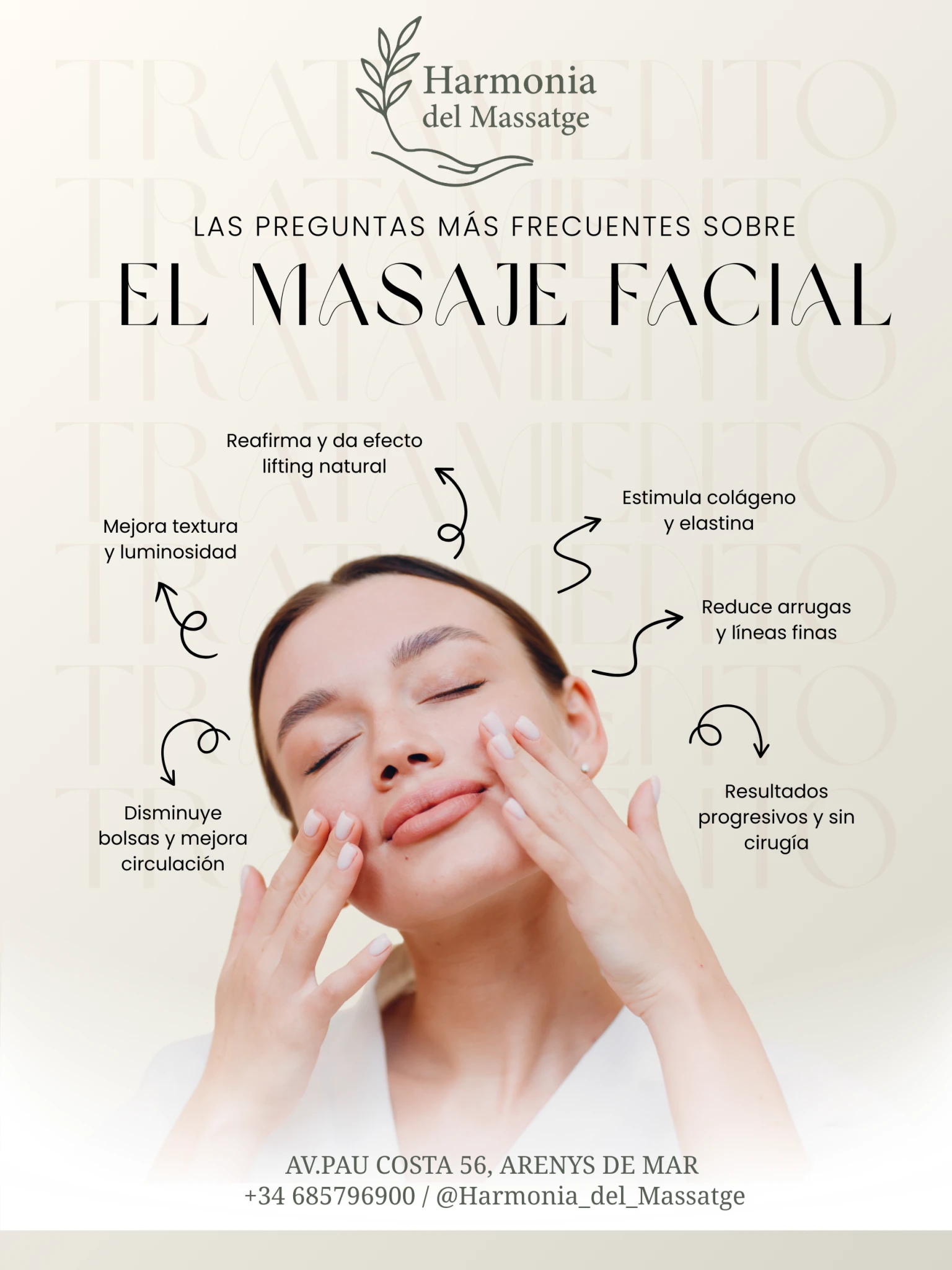 Masaje facial en Arenys de Mar para una piel firme y radiant